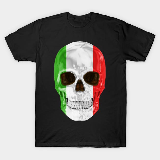 Italy Flag Skull - Gift for Italian With Roots From Italy T-Shirt by Country Flags